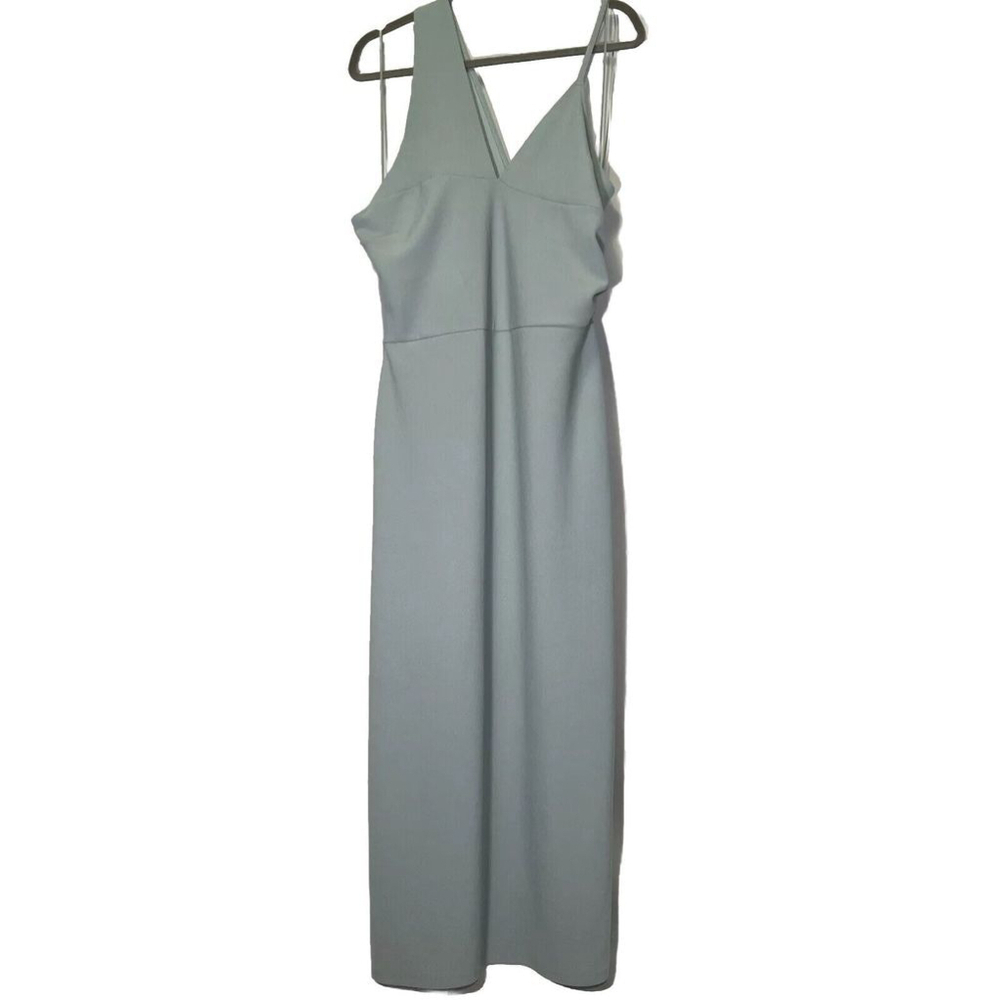 Abercrombie & Fitch Size XLT Green Asymmetrical Ruched Midi Bodycon Dress